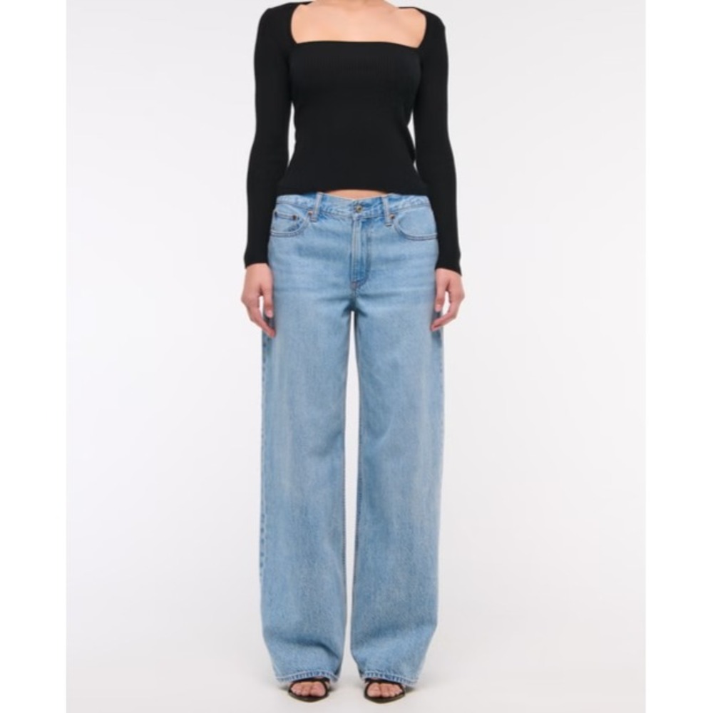 Abercrombie Fitch Low Rise Ultra Loose Jean Womens Blue Y2K Size 26 A011459